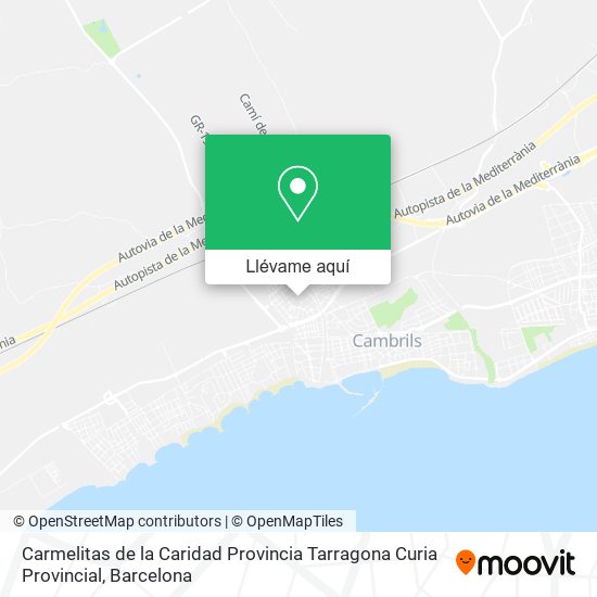 Mapa Carmelitas de la Caridad Provincia Tarragona Curia Provincial
