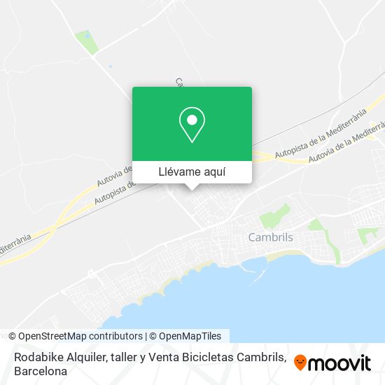 Mapa Rodabike Alquiler, taller y Venta Bicicletas Cambrils