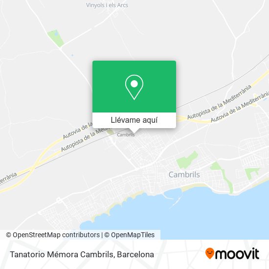 Mapa Tanatorio Mémora Cambrils