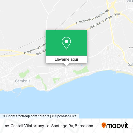 Mapa av. Castell Vilafortuny - c. Santiago Ru