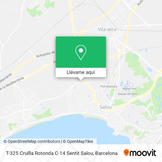Mapa T-325 Cruïlla Rotonda C-14 Sentit Salou