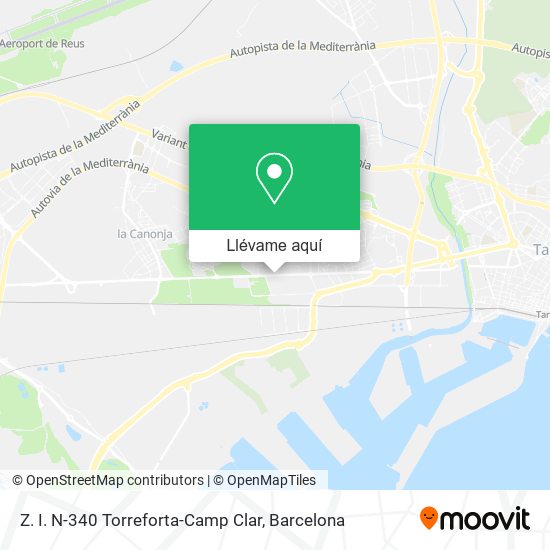 Mapa Z. I. N-340 Torreforta-Camp Clar