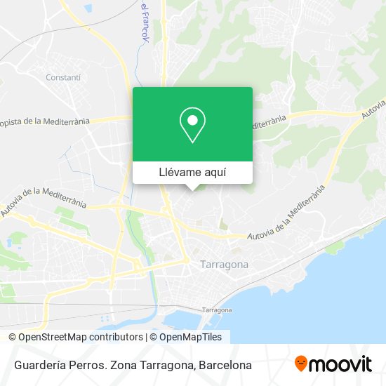 Mapa Guardería Perros. Zona Tarragona