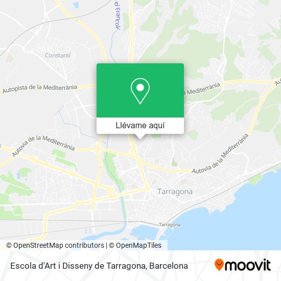 Mapa Escola d'Art i Disseny de Tarragona