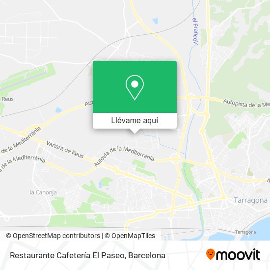 Mapa Restaurante Cafetería El Paseo