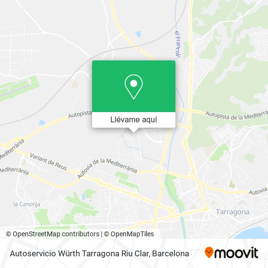 Mapa Autoservicio Würth Tarragona Riu Clar