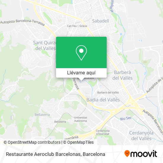 Mapa Restaurante Aeroclub Barcelonas