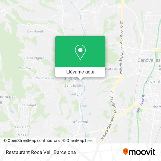 Mapa Restaurant Roca Vell