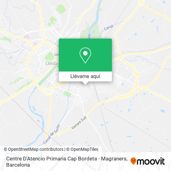 Mapa Centre D'Atencio Primaria Cap Bordeta - Magraners