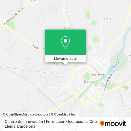Mapa Centro de Innovación I Formacion Ocupacional Cifo Lleida