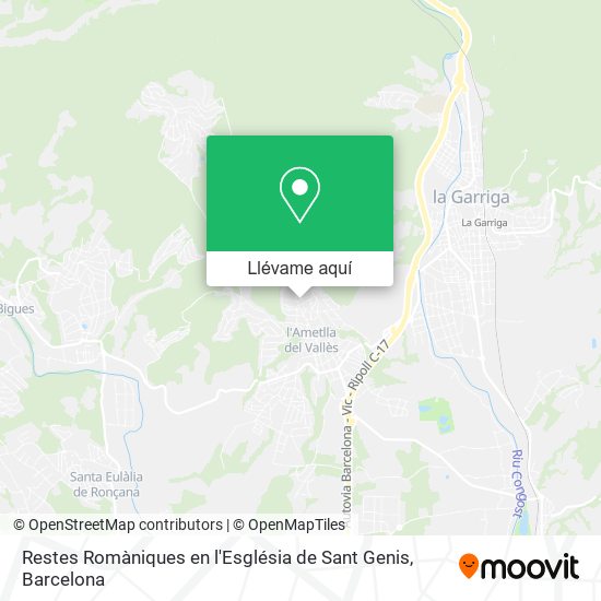 Mapa Restes Romàniques en l'Església de Sant Genis