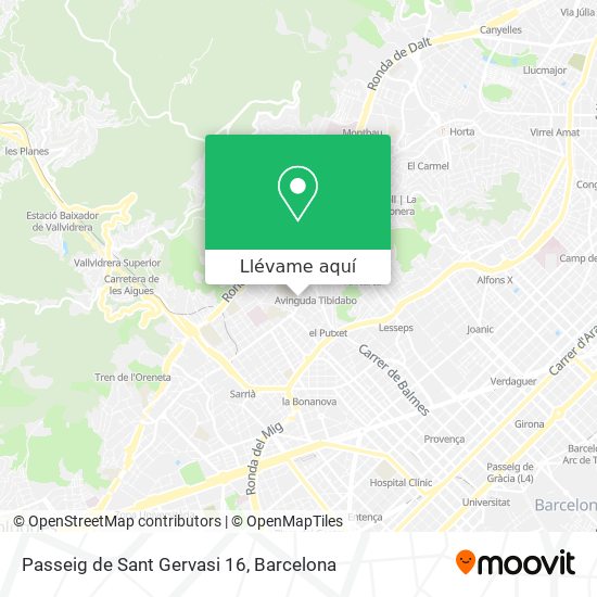Mapa Passeig de Sant Gervasi 16