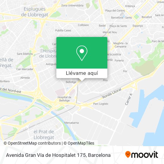Mapa Avenida Gran Vía de Hospitalet 175