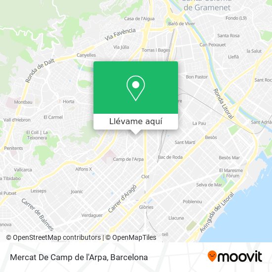 Mapa Mercat De Camp de l'Arpa
