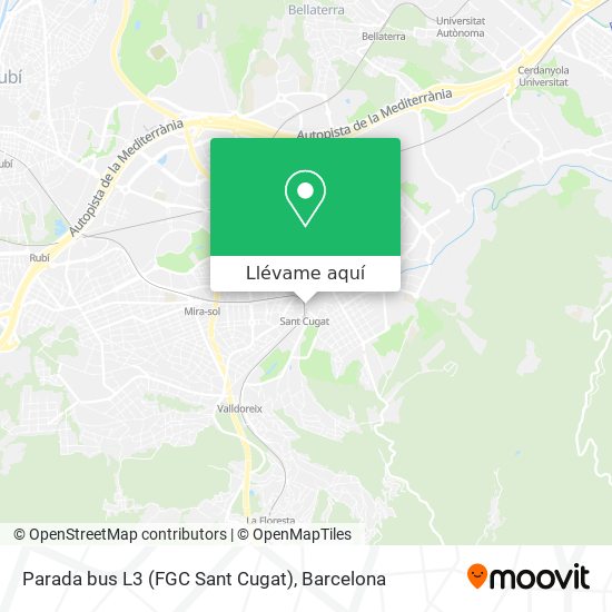 Mapa Parada bus L3 (FGC Sant Cugat)