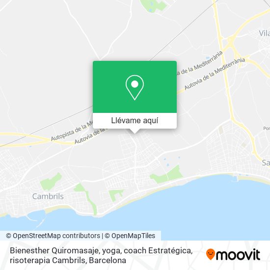 Mapa Bienesther Quiromasaje, yoga, coach Estratégica, risoterapia Cambrils