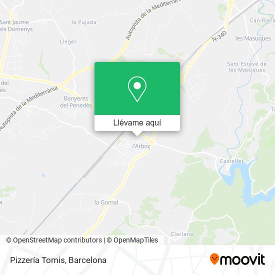 Mapa Pizzería Tomis