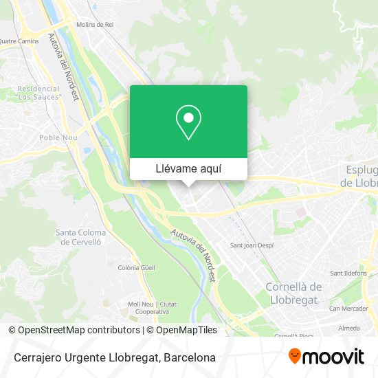 Mapa Cerrajero Urgente Llobregat