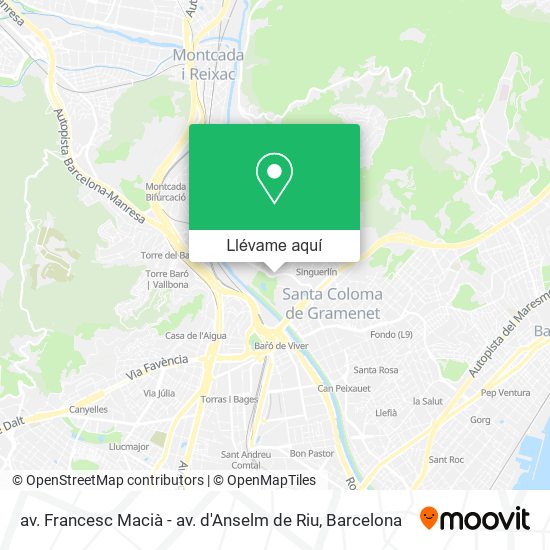 Mapa av. Francesc Macià - av. d'Anselm de Riu