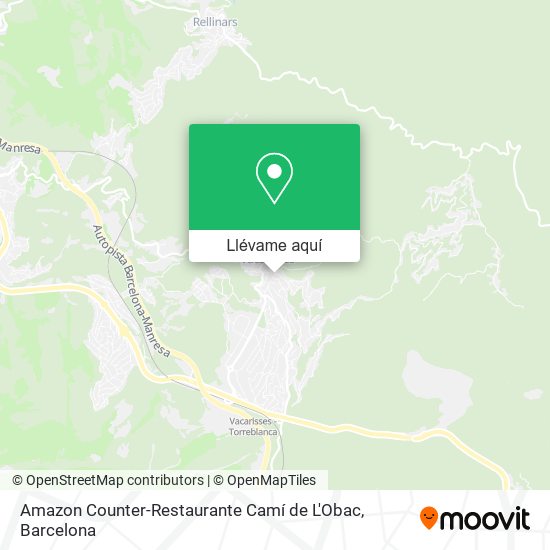 Mapa Amazon Counter-Restaurante Camí de L'Obac