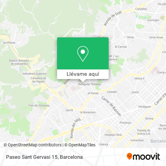 Mapa Paseo Sant Gervasi 15