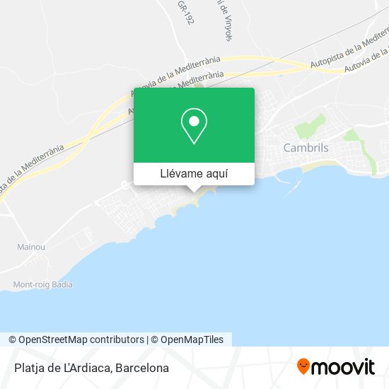 Mapa Platja de L'Ardiaca