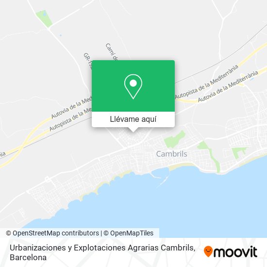 Mapa Urbanizaciones y Explotaciones Agrarias Cambrils