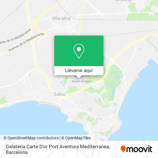 Mapa Gelateria Carte D'or Port Aventura Mediterranea