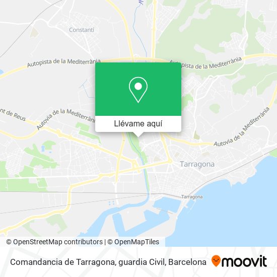 Mapa Comandancia de Tarragona, guardia Civil