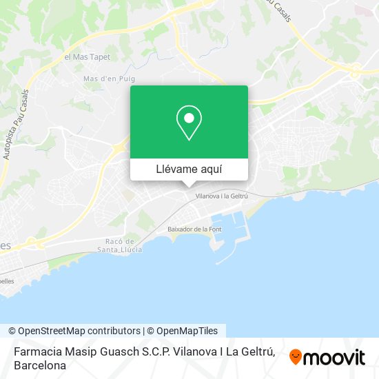 Mapa Farmacia Masip Guasch S.C.P. Vilanova I La Geltrú