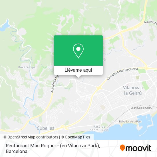 Mapa Restaurant Mas Roquer - (en Vilanova Park)