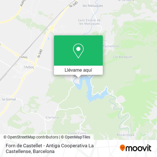 Mapa Forn de Castellet - Antiga Cooperativa La Castellense