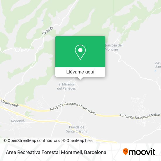 Mapa Area Recreativa Forestal Montmell