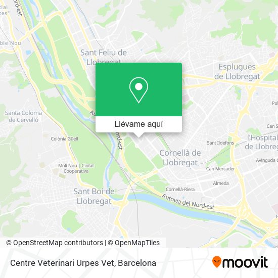 Mapa Centre Veterinari Urpes Vet