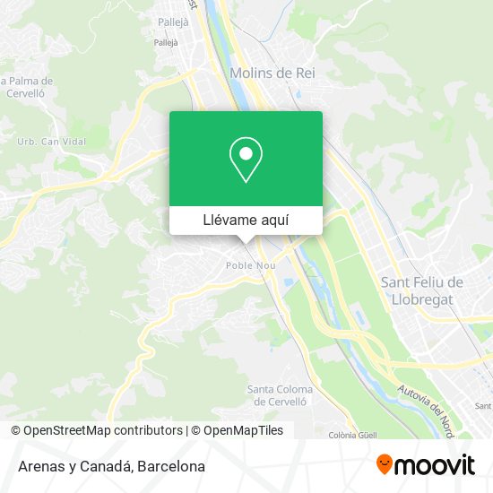 Mapa Arenas y Canadá
