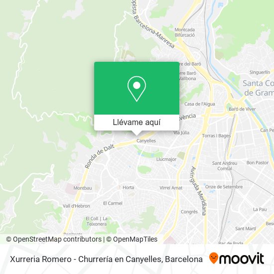 Mapa Xurreria Romero - Churrería en Canyelles