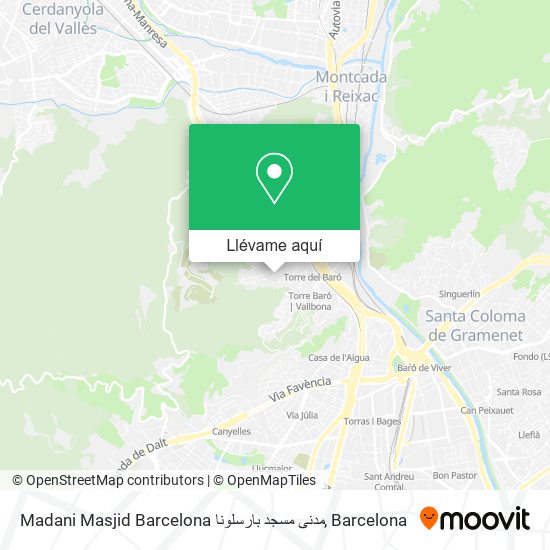 Mapa Madani Masjid Barcelona مدنی مسجد بارسلونا