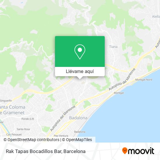 Mapa Rak Tapas Bocadillos Bar