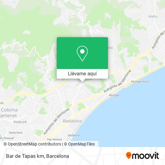 Mapa Bar de Tapas km