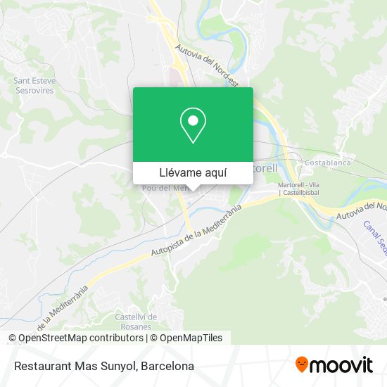 Mapa Restaurant Mas Sunyol