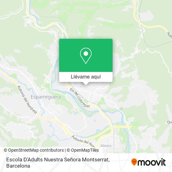 Mapa Escola D'Adults Nuestra Señora Montserrat