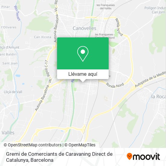 Mapa Gremi de Comerciants de Caravaning Direct de Catalunya