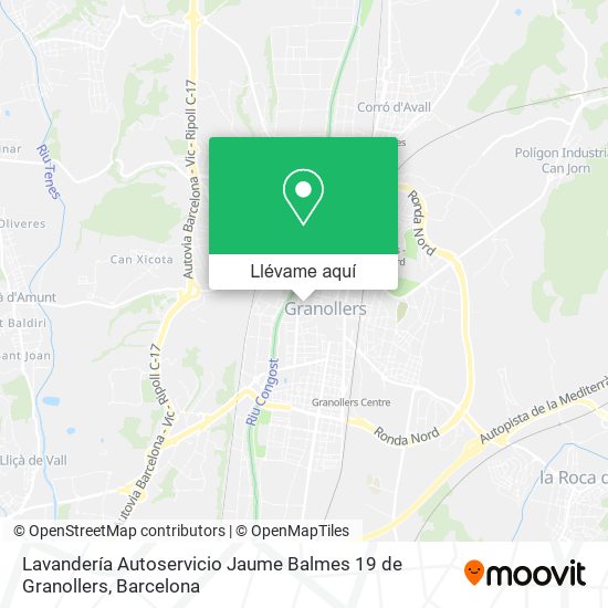 Mapa Lavandería Autoservicio Jaume Balmes 19 de Granollers