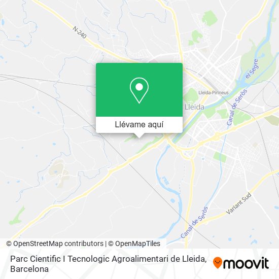 Mapa Parc Cientific I Tecnologic Agroalimentari de Lleida