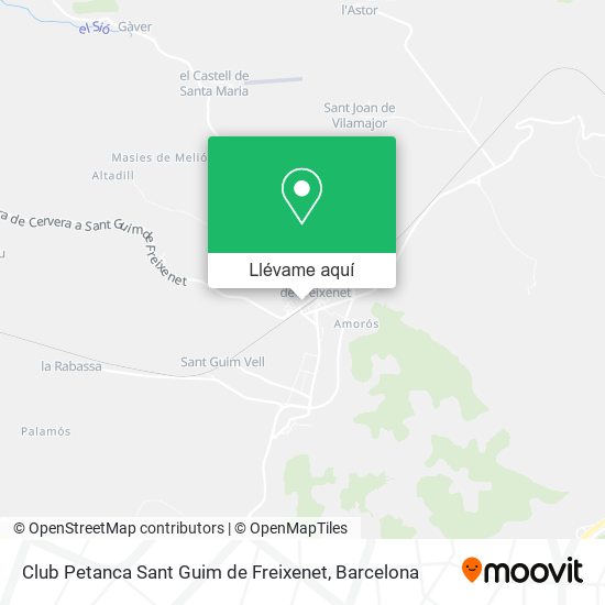 Mapa Club Petanca Sant Guim de Freixenet