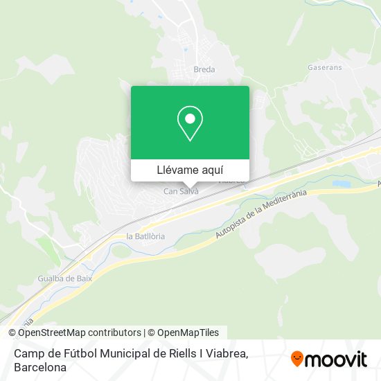 Mapa Camp de Fútbol Municipal de Riells I Viabrea