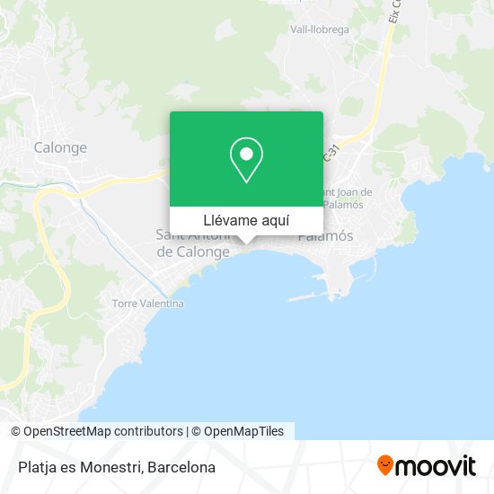 Mapa Platja es Monestri
