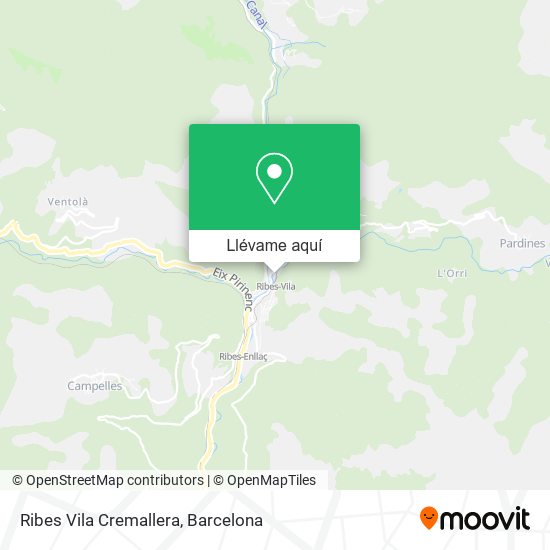 Mapa Ribes Vila Cremallera