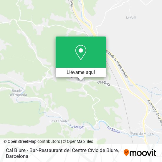 Mapa Cal Biure - Bar-Restaurant del Centre Cívic de Biure