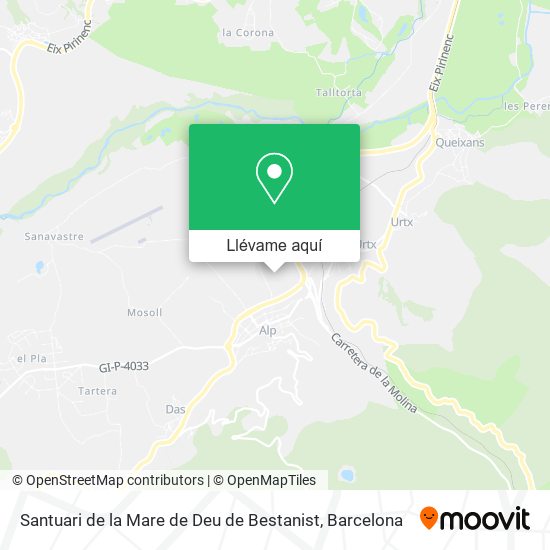 Mapa Santuari de la Mare de Deu de Bestanist